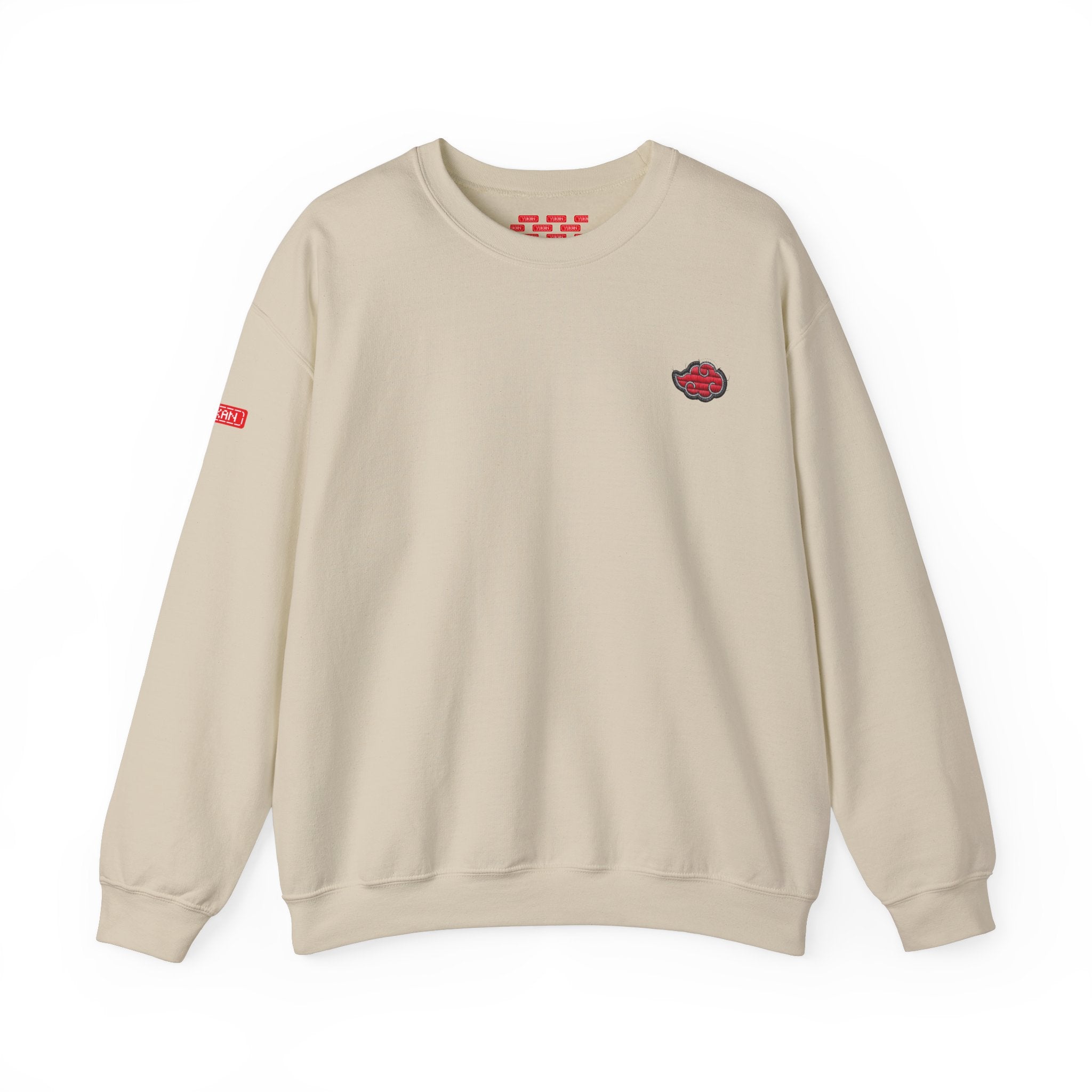 Heavy Crewneck Sweatshirt - Embroided Akatsuki Cloud