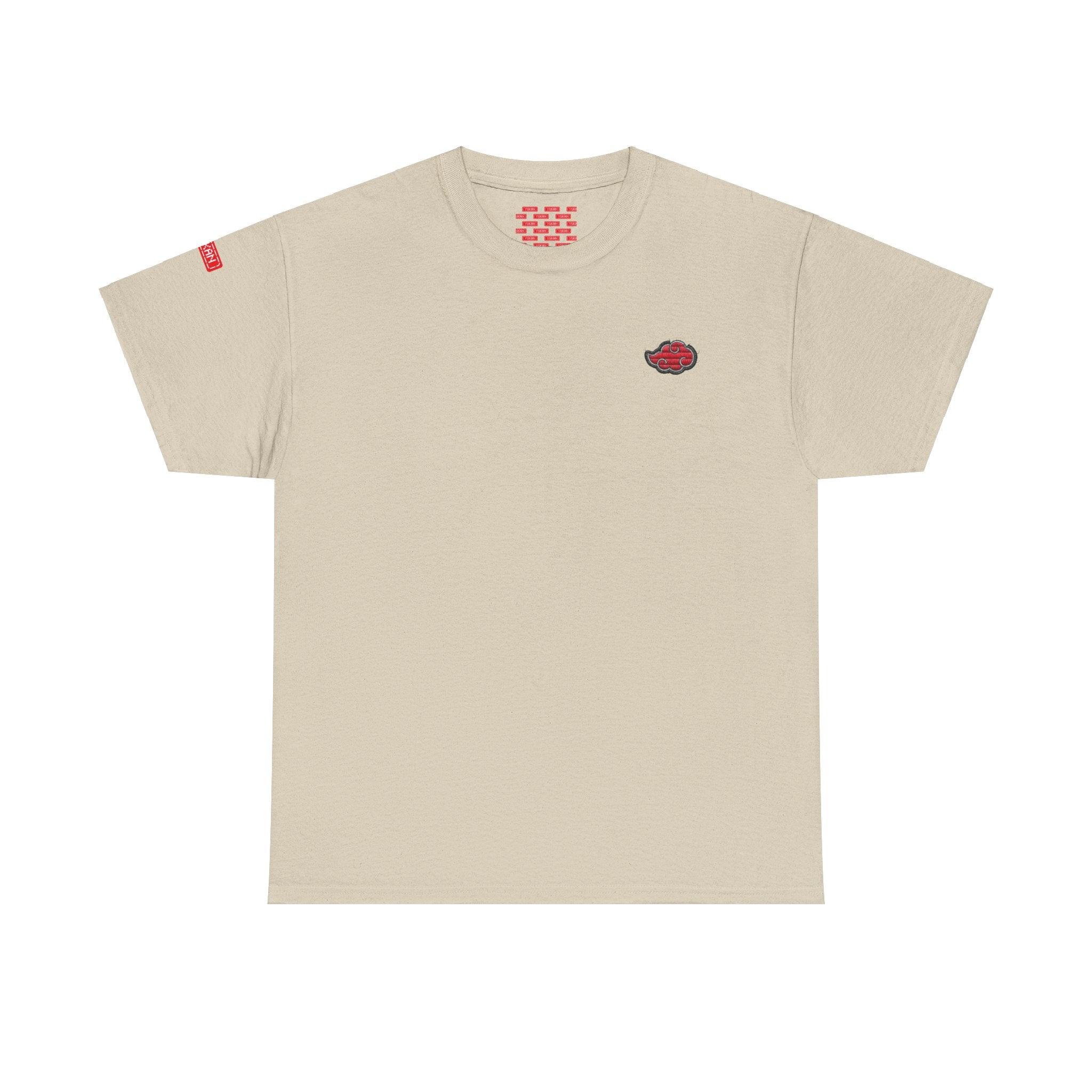 Unisex Heavy Cotton Tee - Embroided Akatsuki Cloud - Yukan Iconic