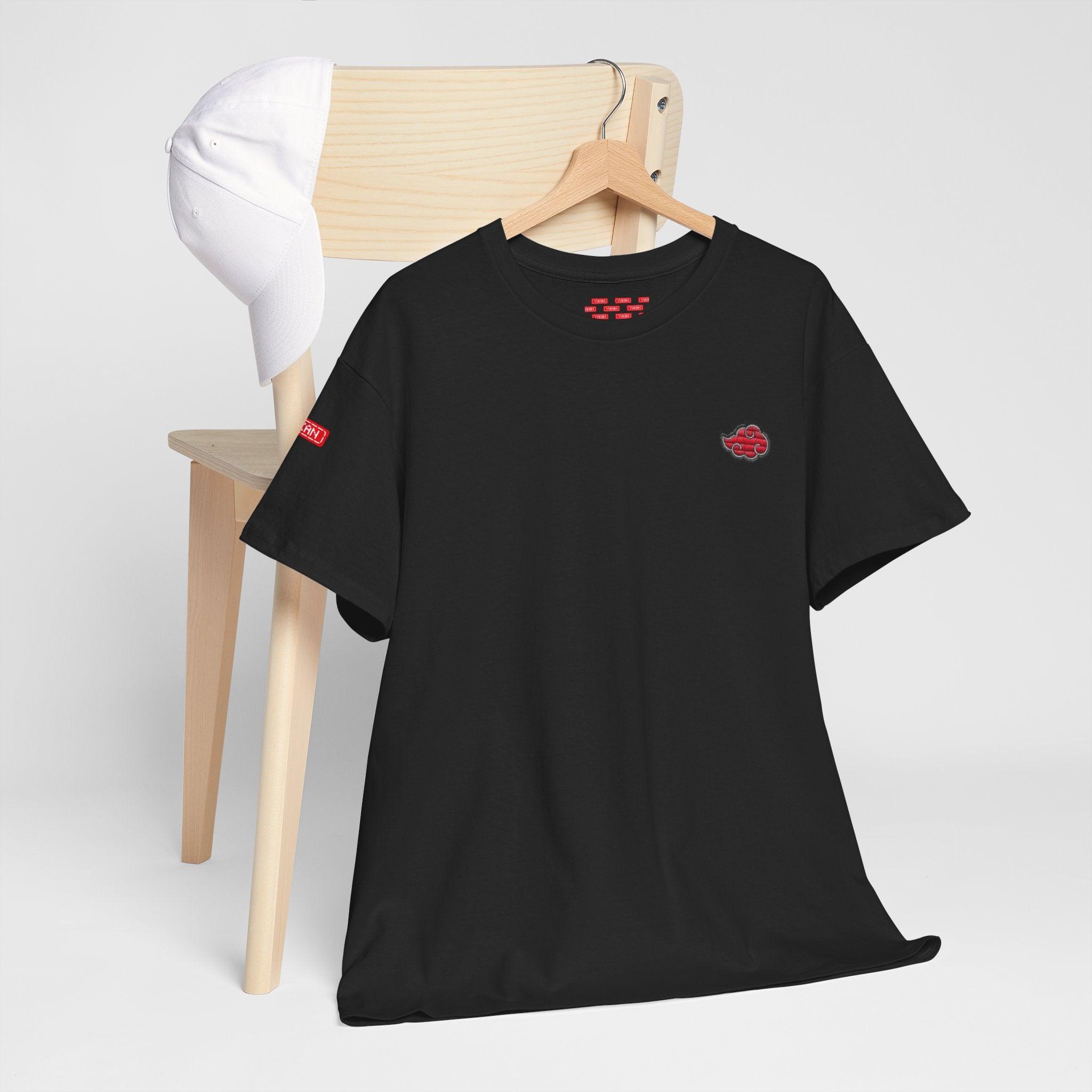 Unisex Heavy Cotton Tee - Embroided Akatsuki Cloud - Yukan Iconic