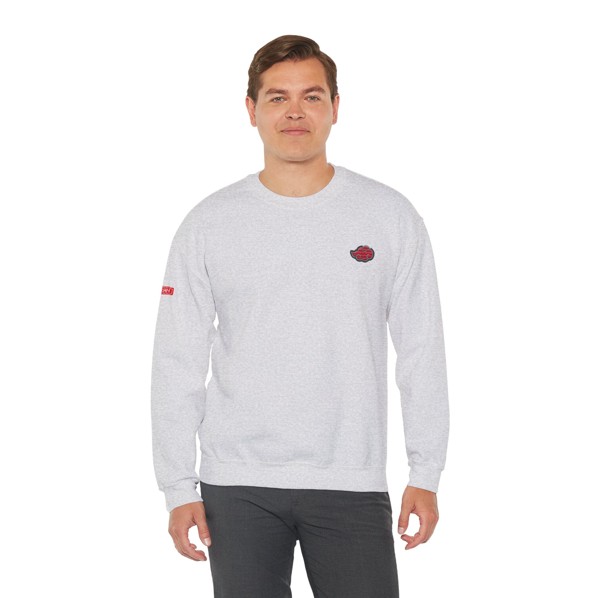 Heavy Crewneck Sweatshirt - Embroided Akatsuki Cloud