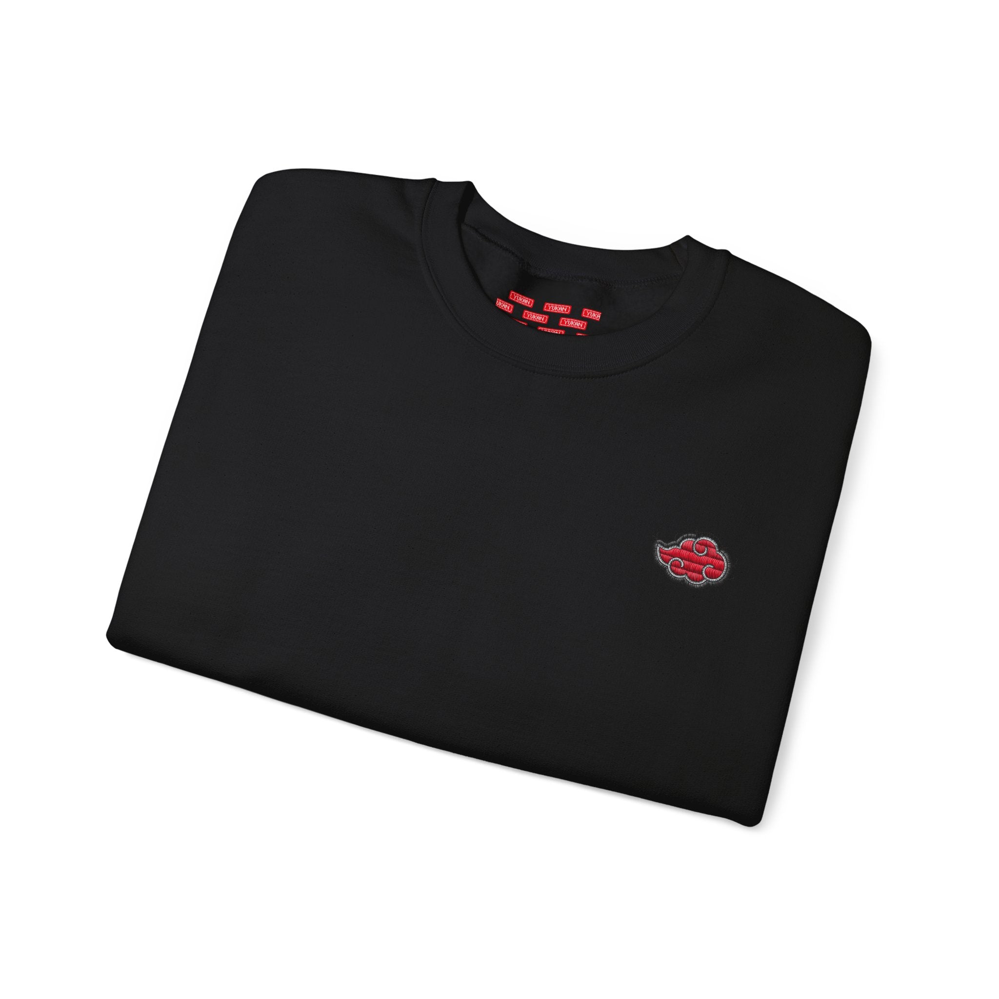 Heavy Crewneck Sweatshirt - Embroided Akatsuki Cloud