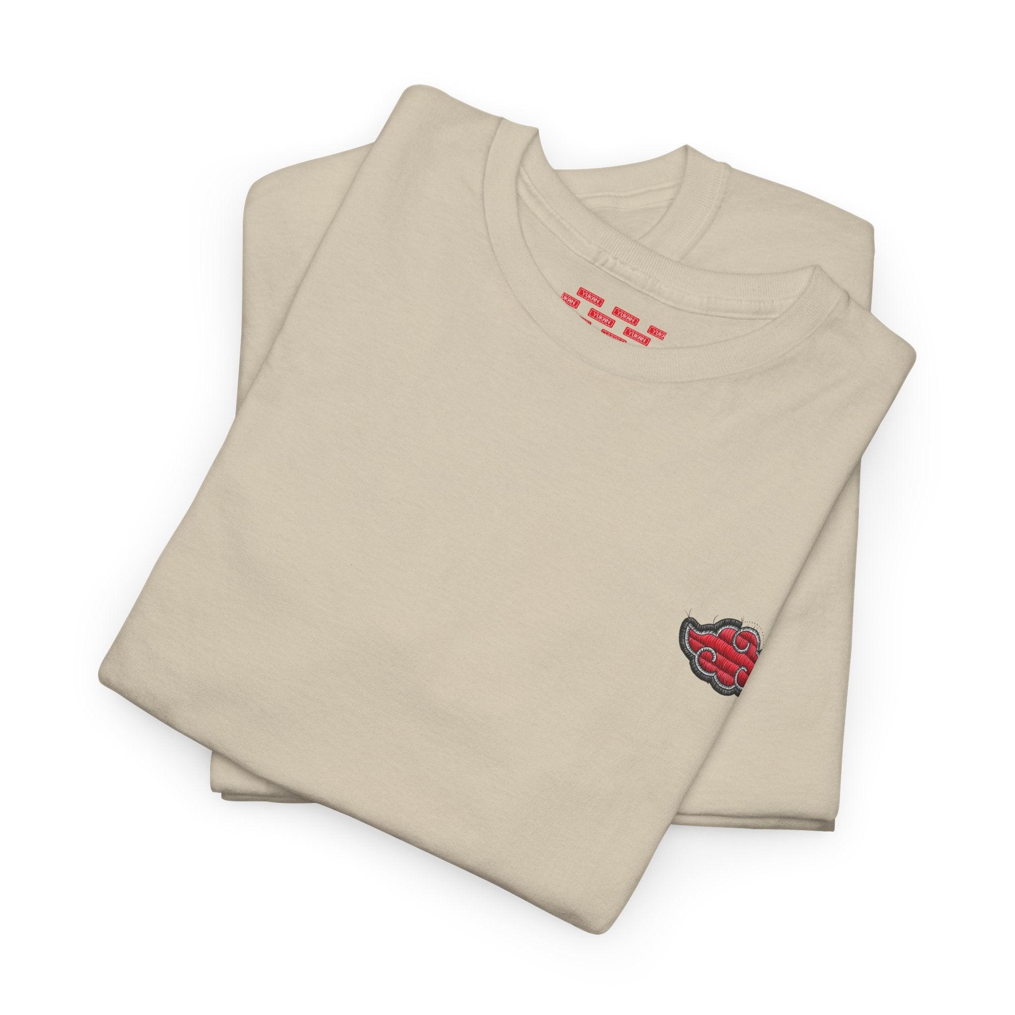 Unisex Heavy Cotton Tee - Embroided Akatsuki Cloud - Yukan Iconic