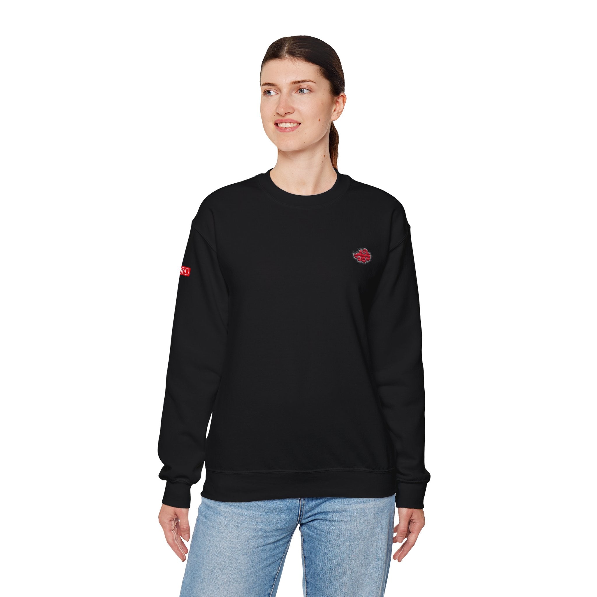 Heavy Crewneck Sweatshirt - Embroided Akatsuki Cloud