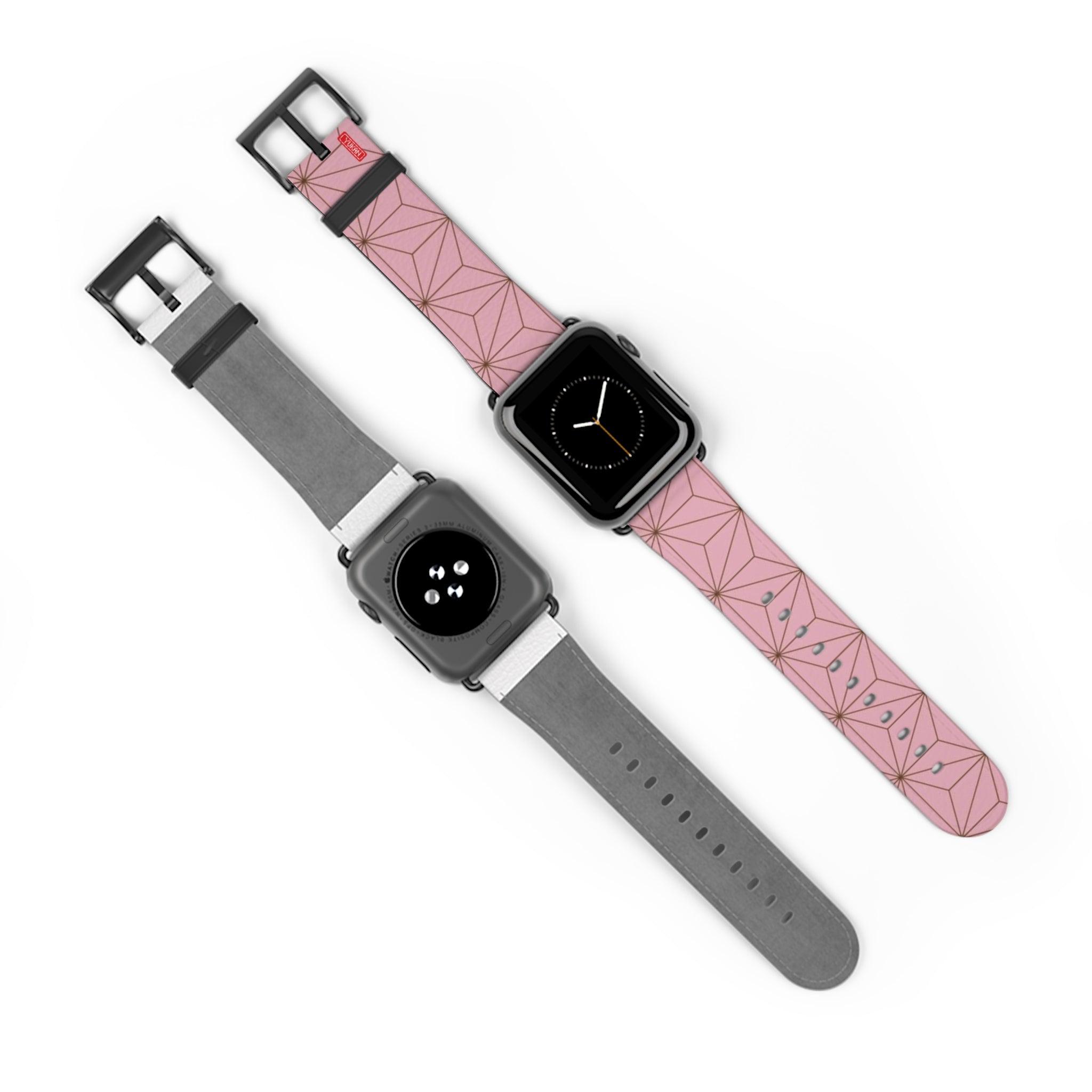 Lether Apple Watch Band - Kamado Nezuko Pattern - Yukan Iconic