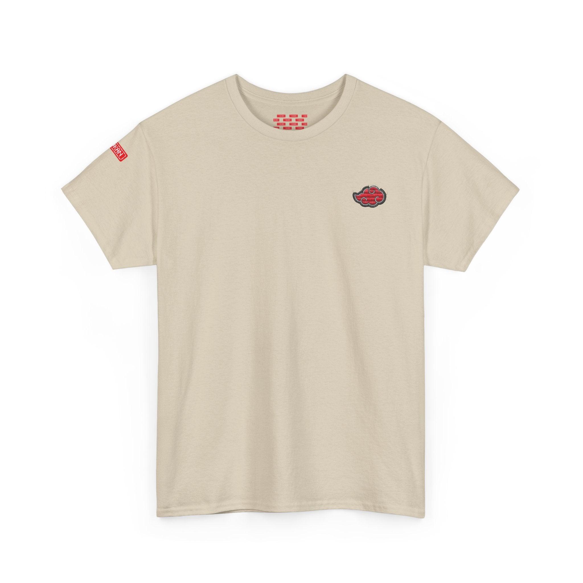 Unisex Heavy Cotton Tee - Embroided Akatsuki Cloud - Yukan Iconic