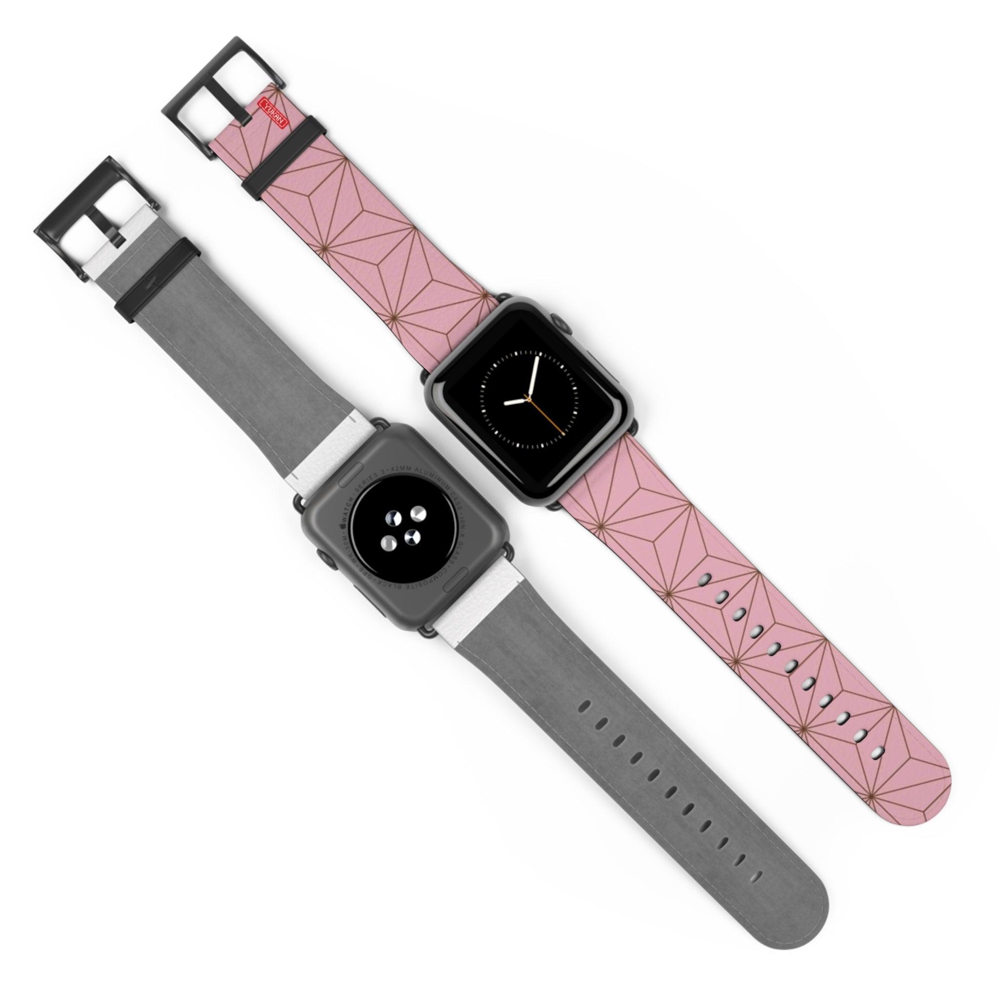 Lether Apple Watch Band - Kamado Nezuko Pattern - Yukan Iconic