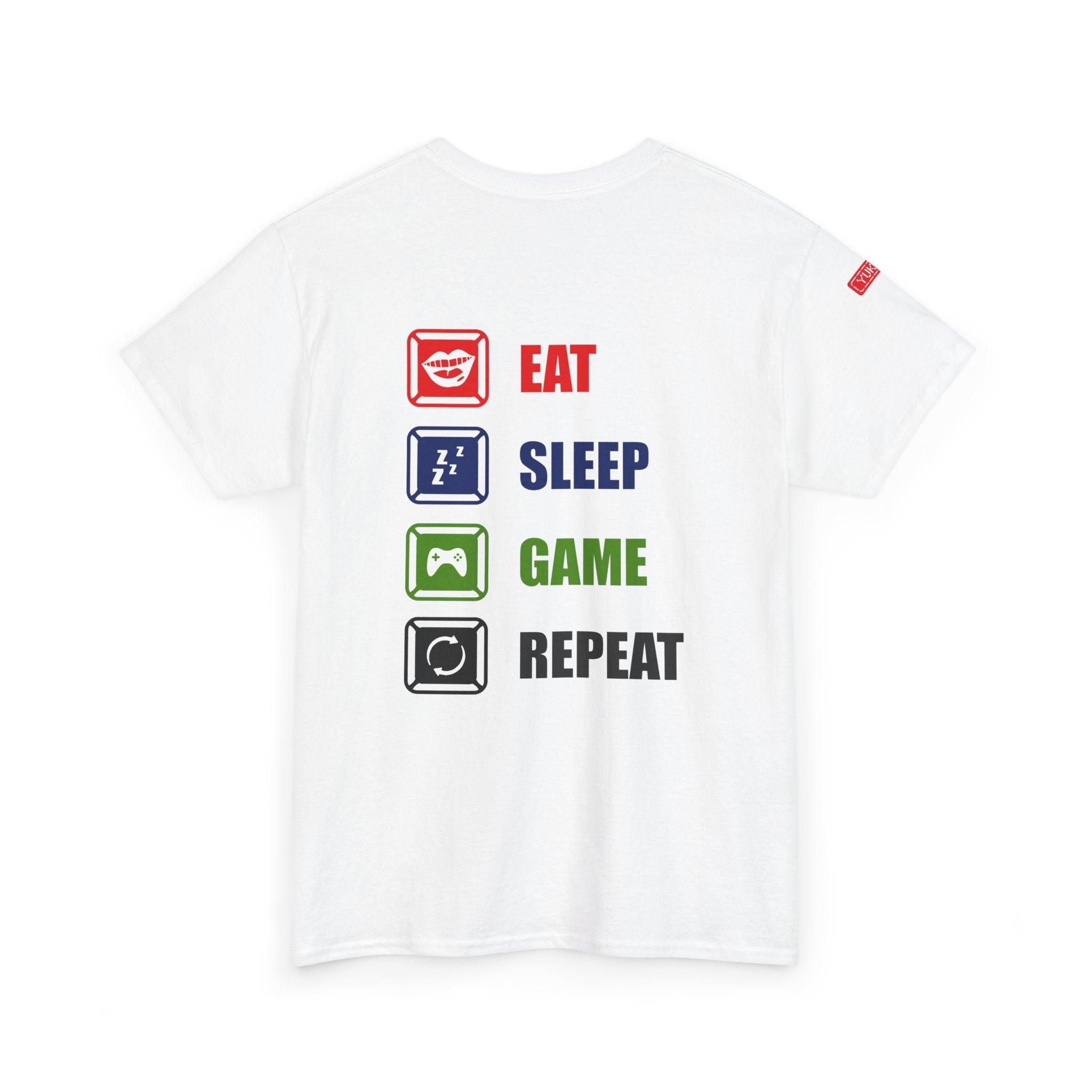 Unisex Heavy Cotton Tee - Eat Sleep Game Repeat - Yukan Iconic