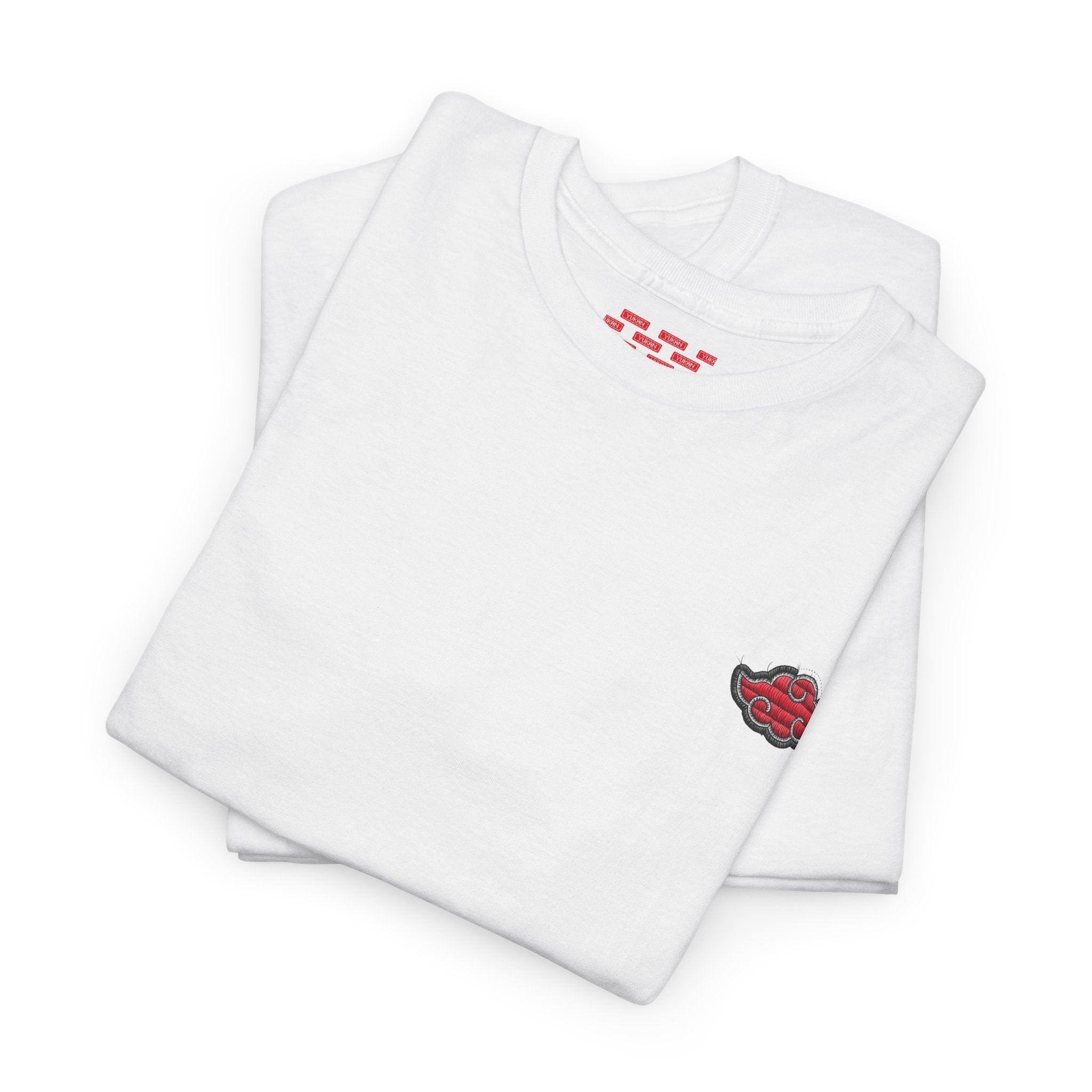 Unisex Heavy Cotton Tee - Embroided Akatsuki Cloud - Yukan Iconic