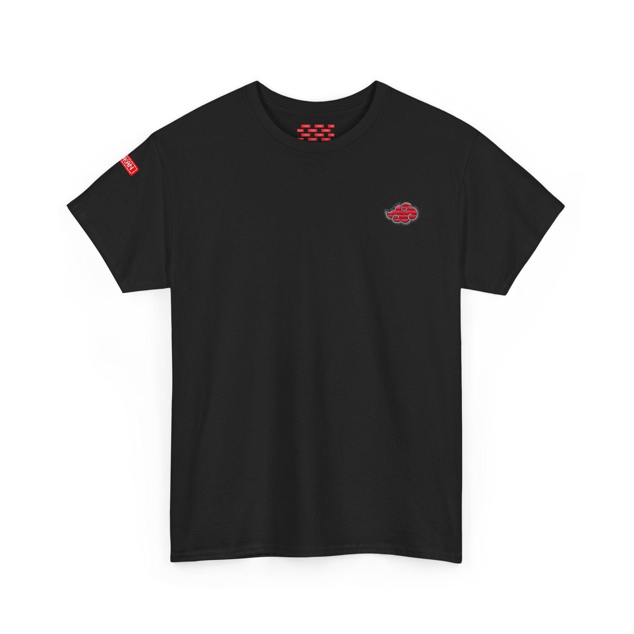 Unisex Heavy Cotton Tee - Embroided Akatsuki Cloud - Yukan Iconic