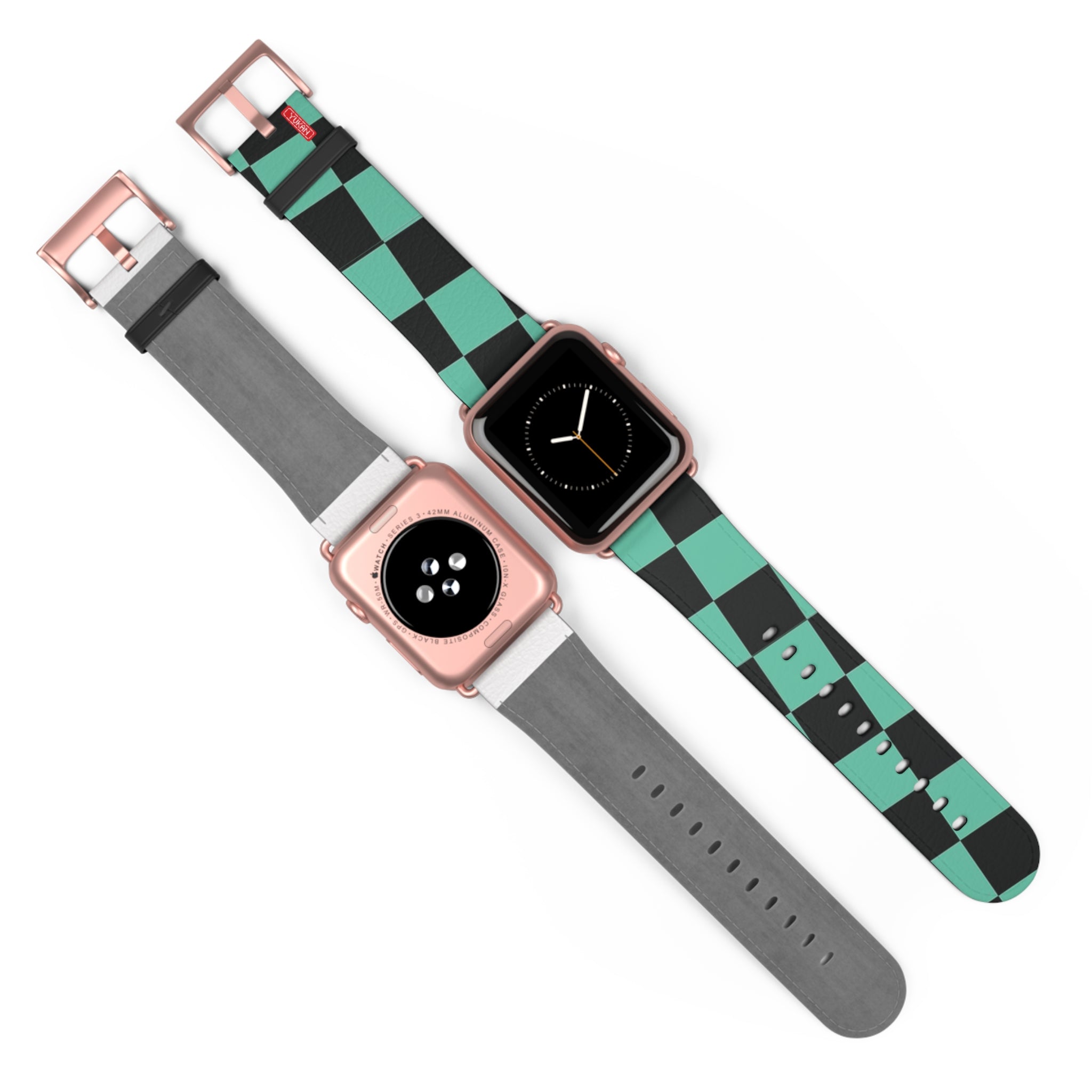 Lether Apple Watch Band - Kamado Tanjiro Pattern - Yukan Iconic