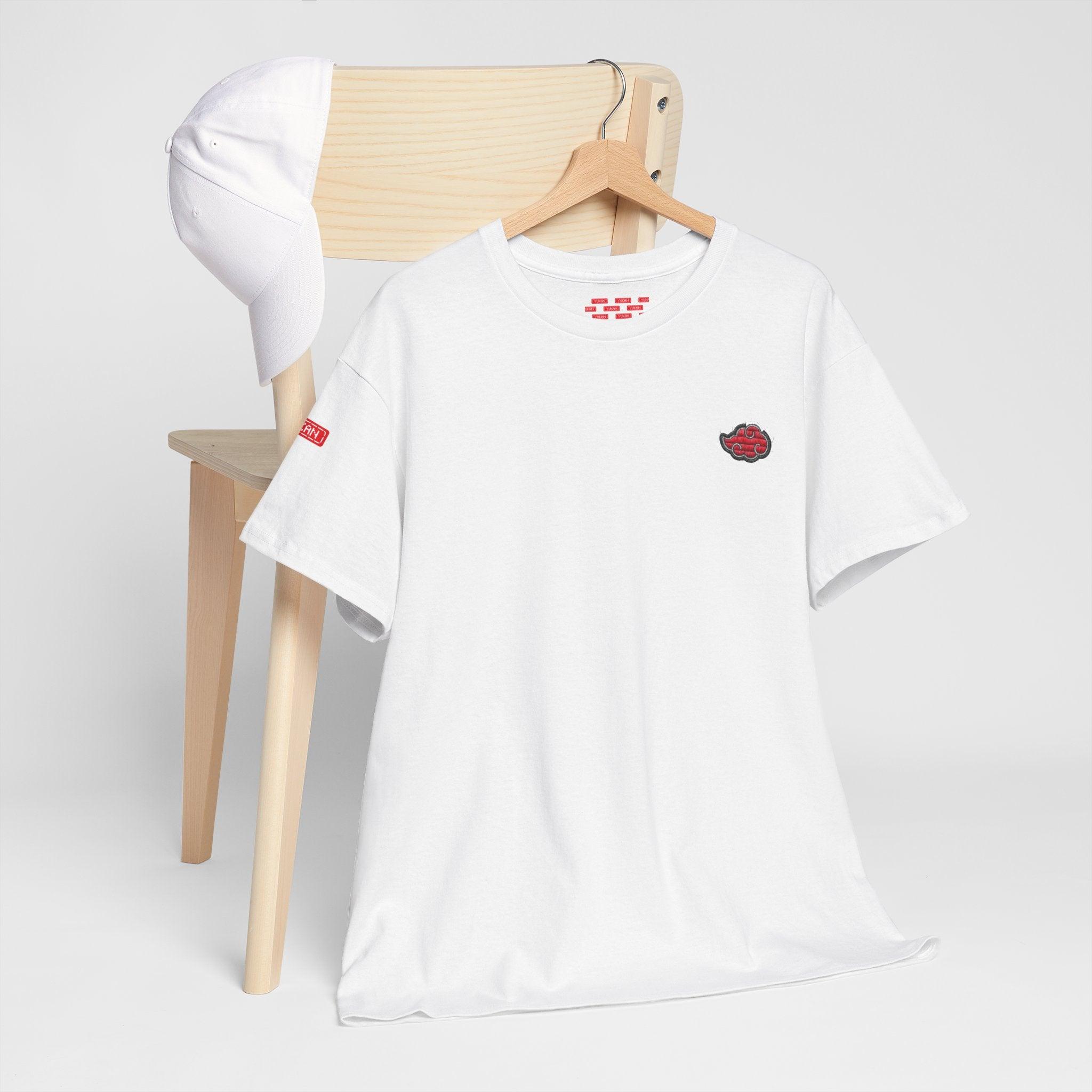 Unisex Heavy Cotton Tee - Embroided Akatsuki Cloud - Yukan Iconic