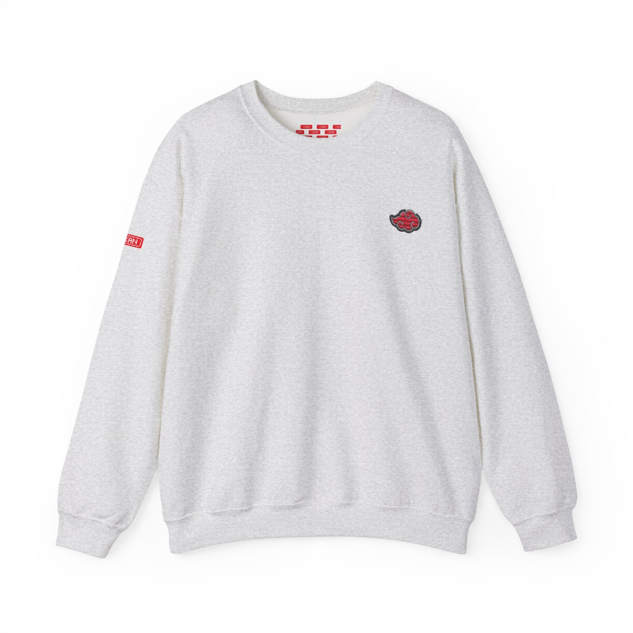 Heavy Crewneck Sweatshirt - Embroided Akatsuki Cloud