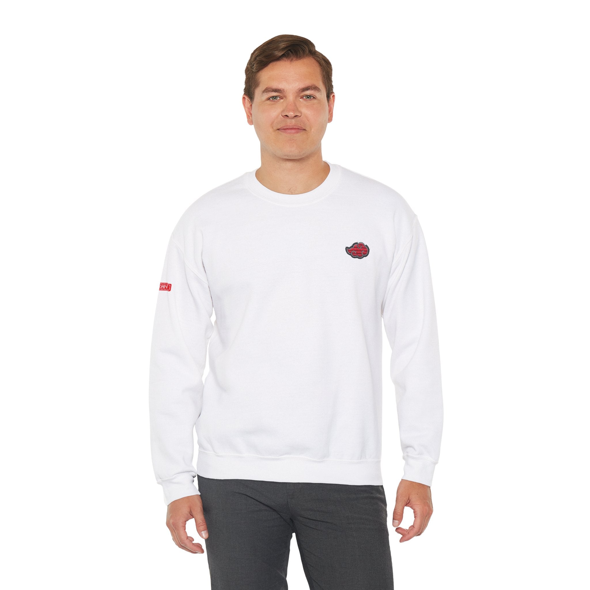 Heavy Crewneck Sweatshirt - Embroided Akatsuki Cloud