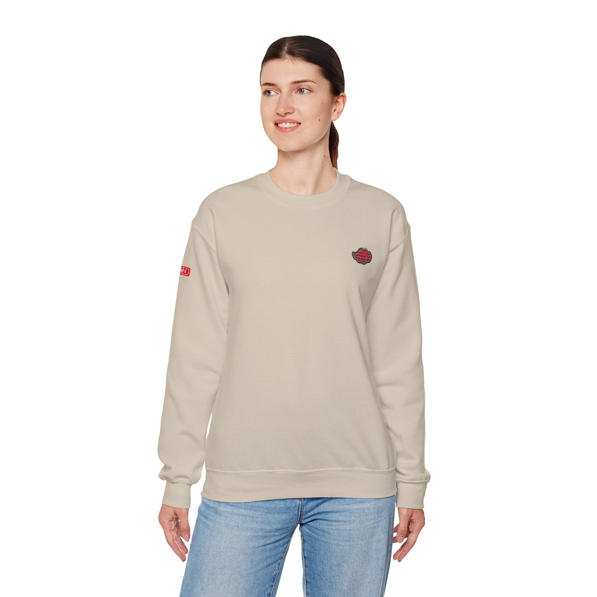 Heavy Crewneck Sweatshirt - Embroided Akatsuki Cloud