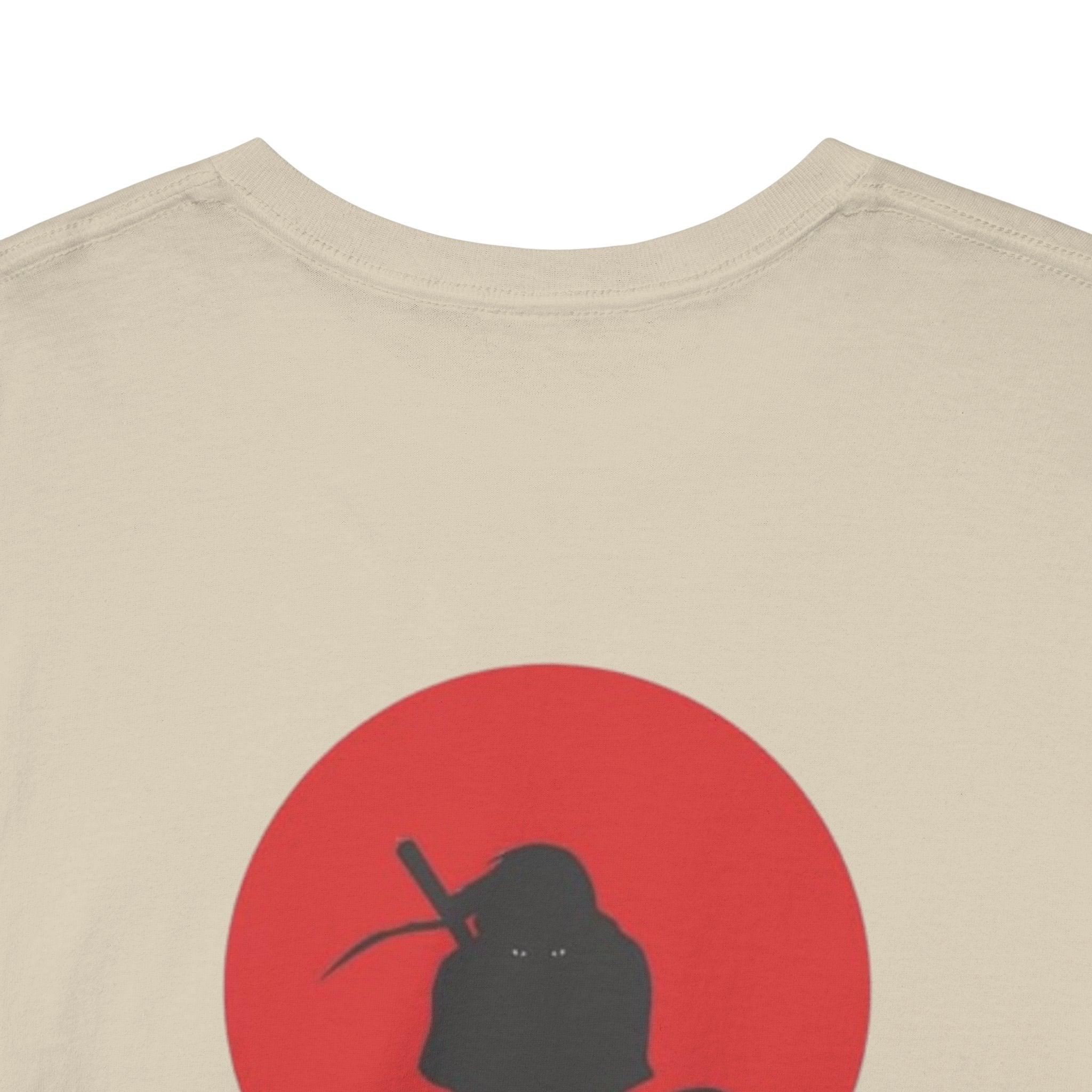 Unisex Heavy Cotton Tee - Itachi's Red Moon (Design On Back) - Yukan Iconic