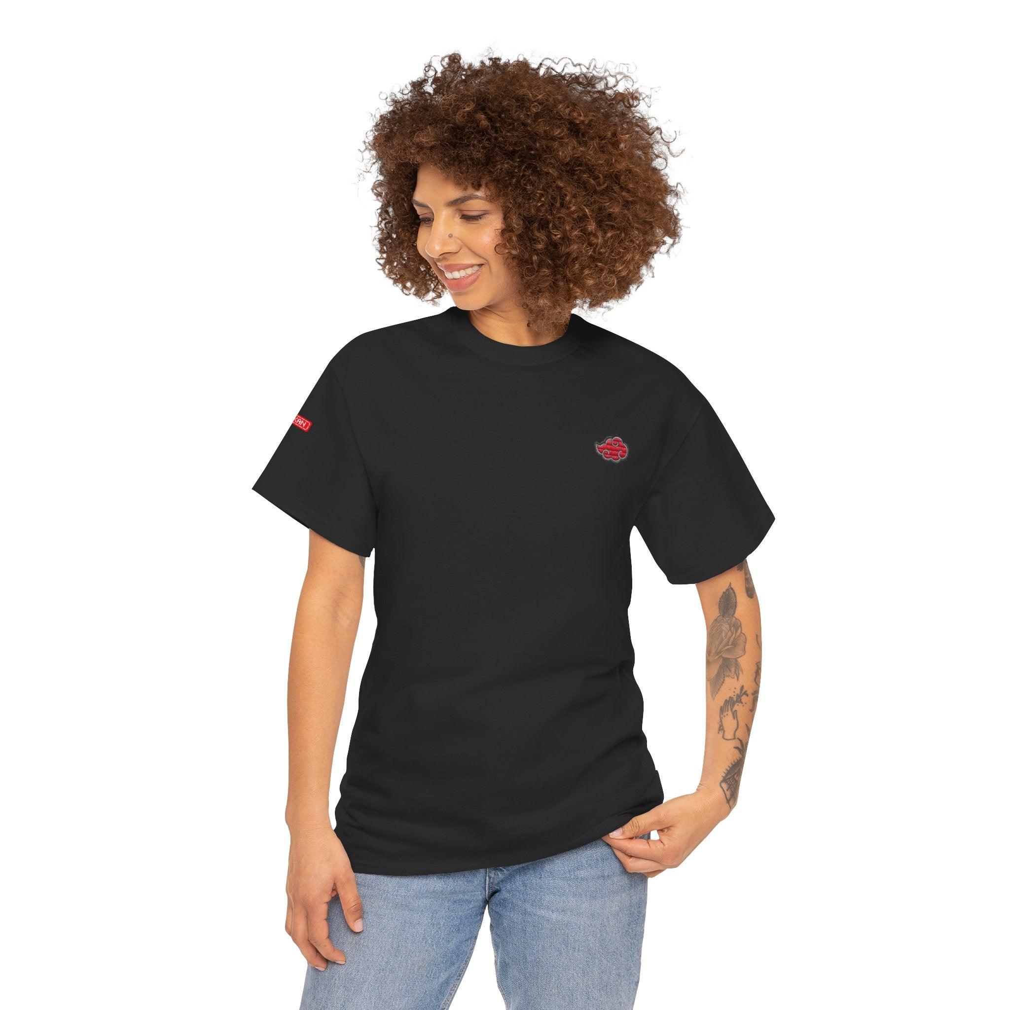 Unisex Heavy Cotton Tee - Embroided Akatsuki Cloud - Yukan Iconic