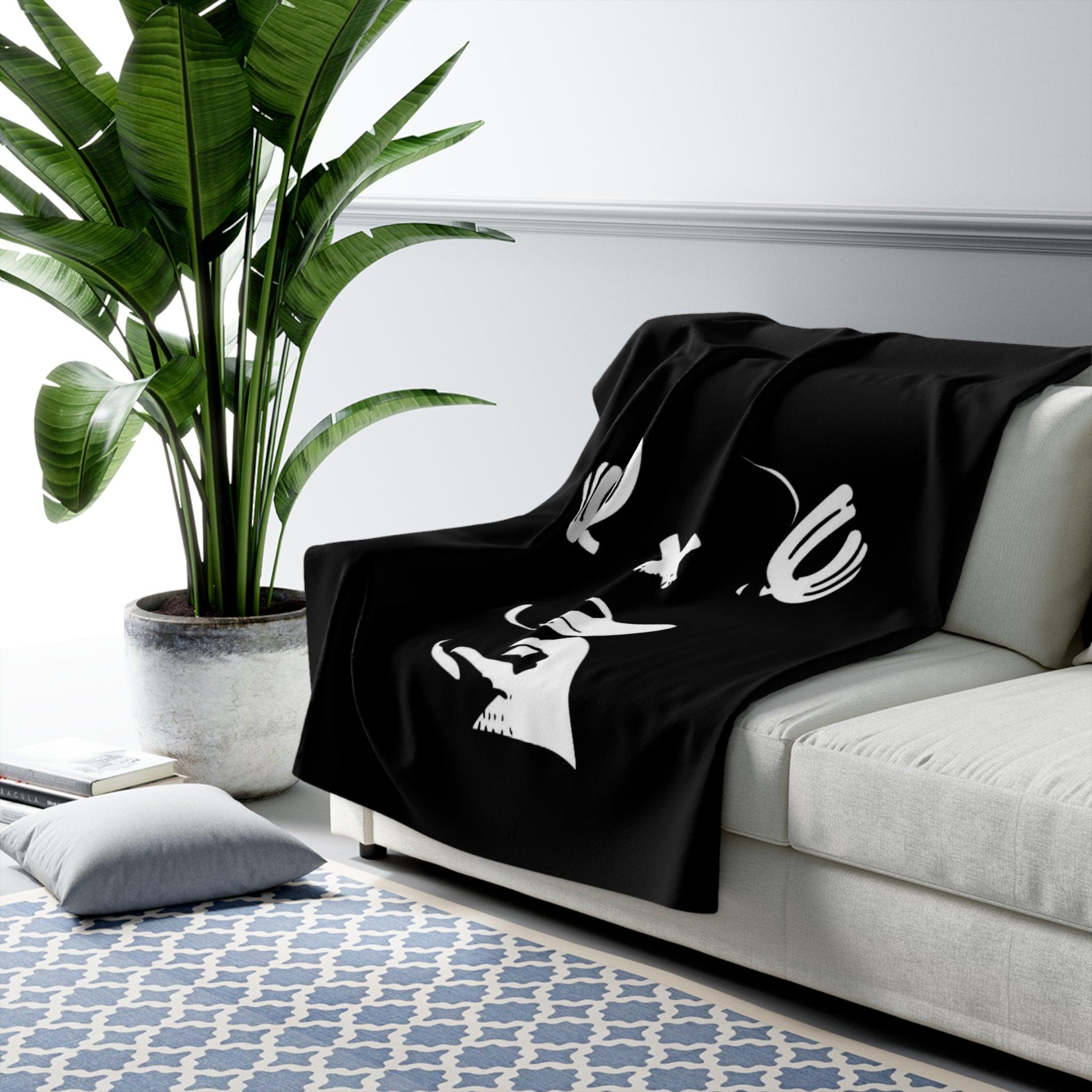 Sherpa Fleece Blanket - Badass Reindeer - Yukan Iconic