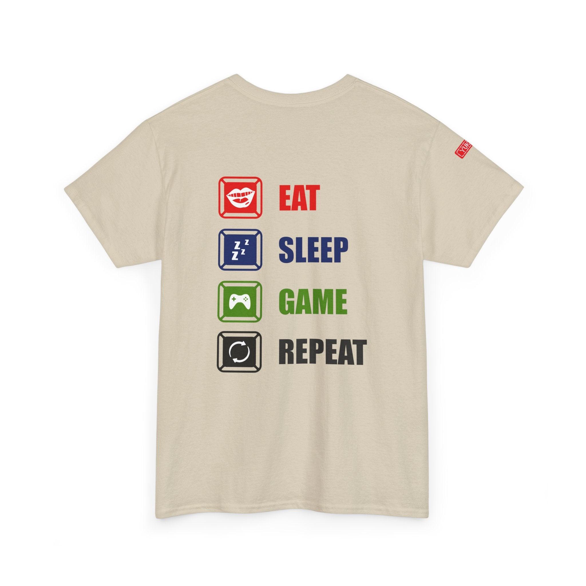 Unisex Heavy Cotton Tee - Eat Sleep Game Repeat - Yukan Iconic