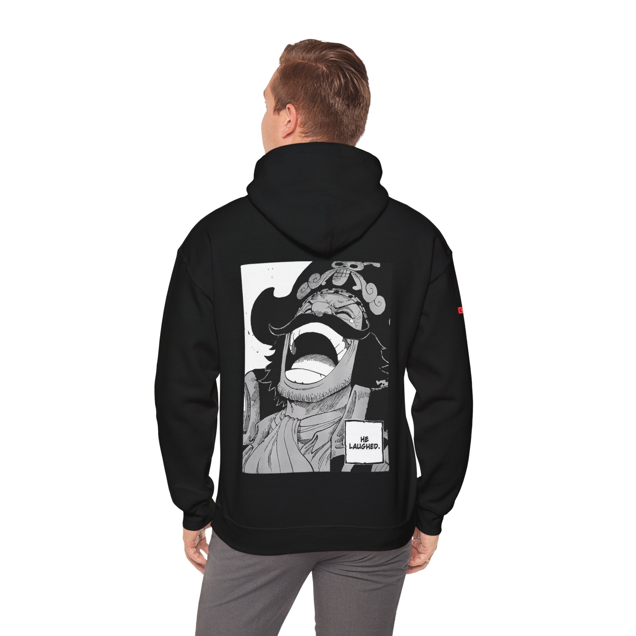 Hoodie - "He Laughed" (Design on Back)