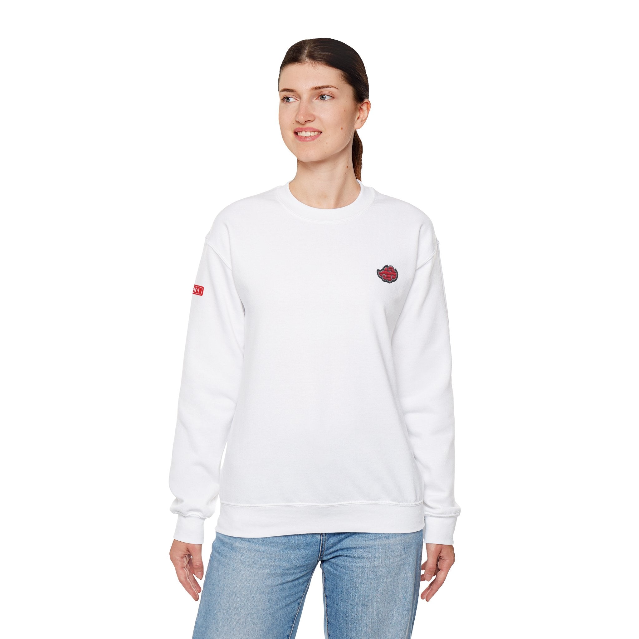 Heavy Crewneck Sweatshirt - Embroided Akatsuki Cloud