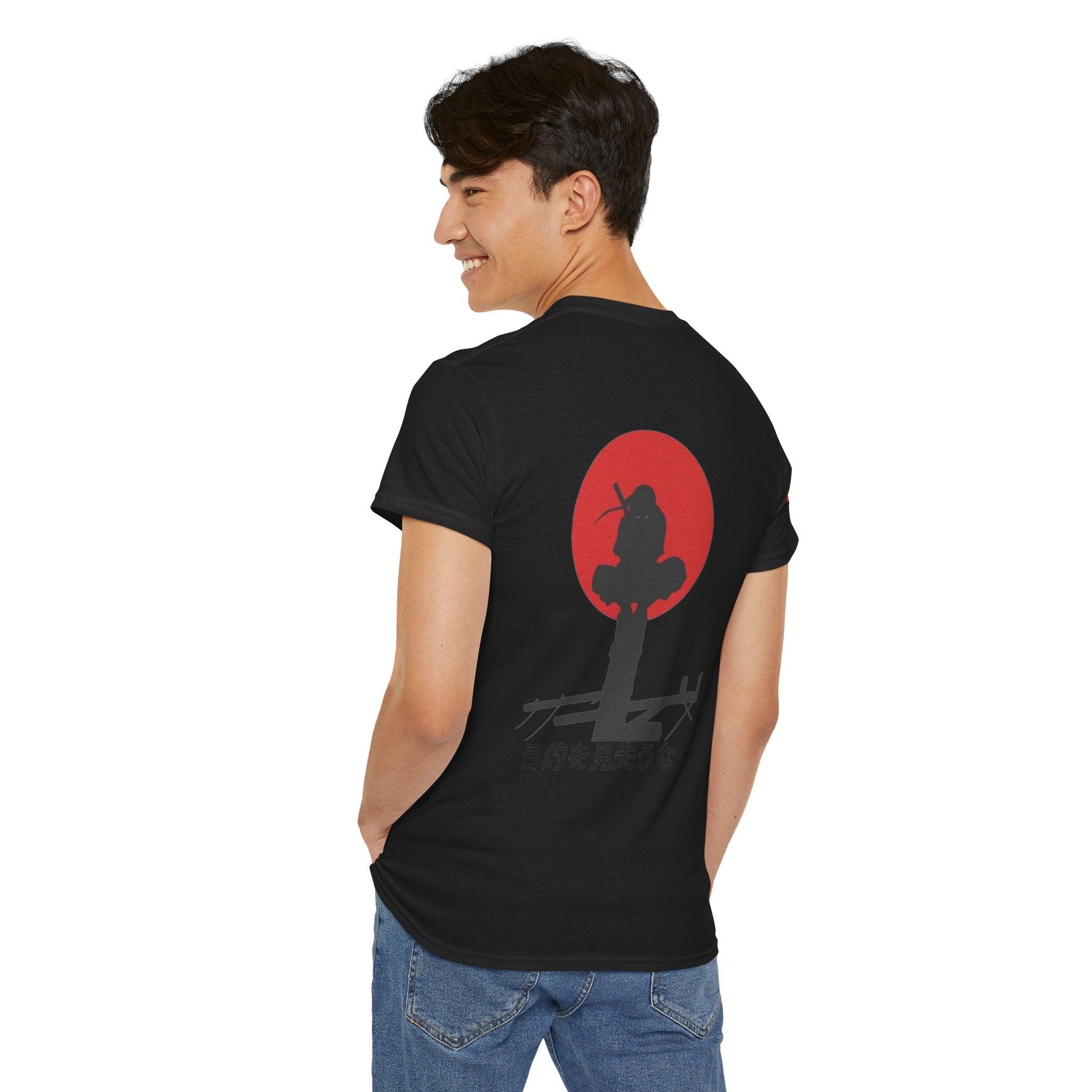 Unisex Heavy Cotton Tee - Itachi's Red Moon (Design On Back) - Yukan Iconic