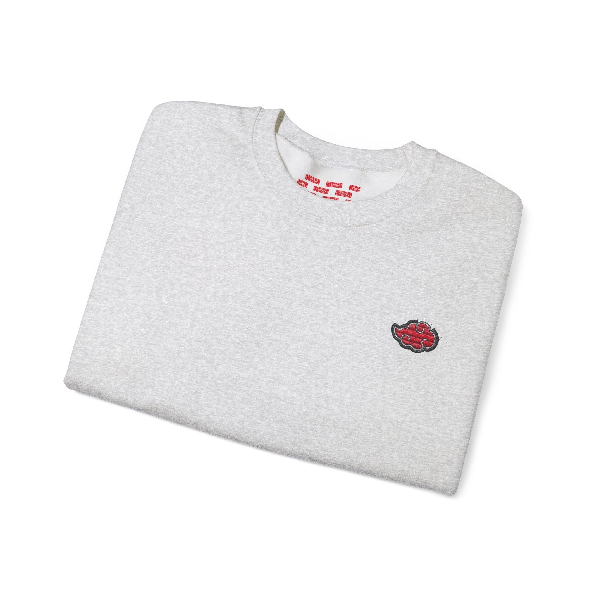 Heavy Crewneck Sweatshirt - Embroided Akatsuki Cloud