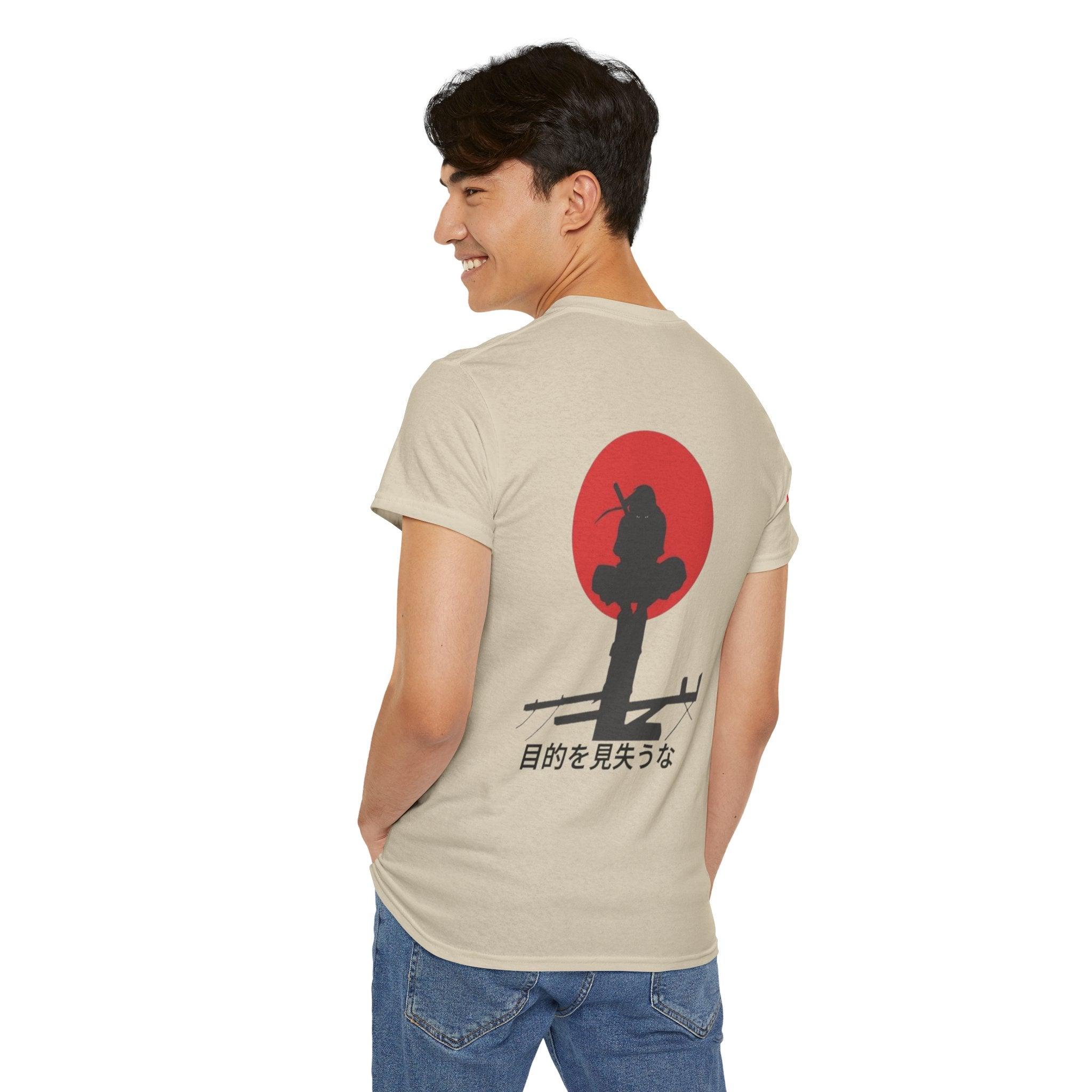 Unisex Heavy Cotton Tee - Itachi's Red Moon (Design On Back) - Yukan Iconic