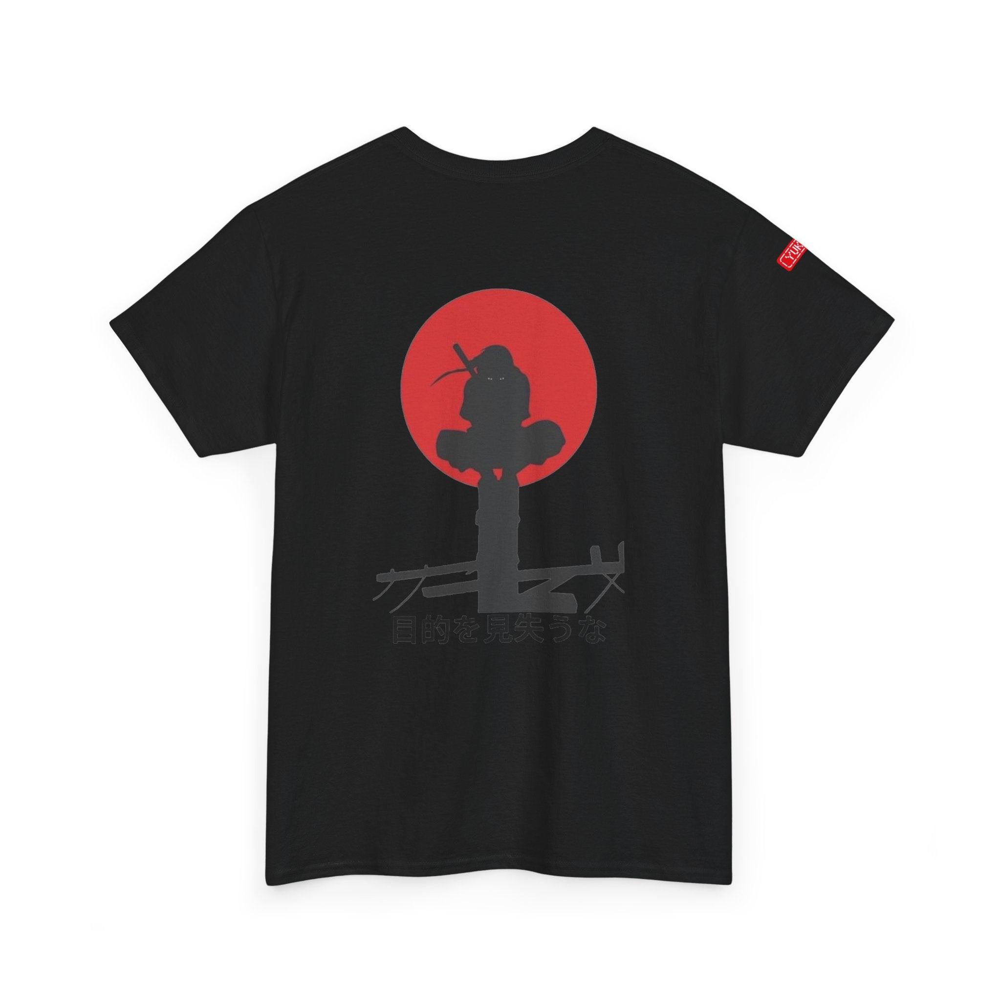 Unisex Heavy Cotton Tee - Itachi's Red Moon (Design On Back) - Yukan Iconic