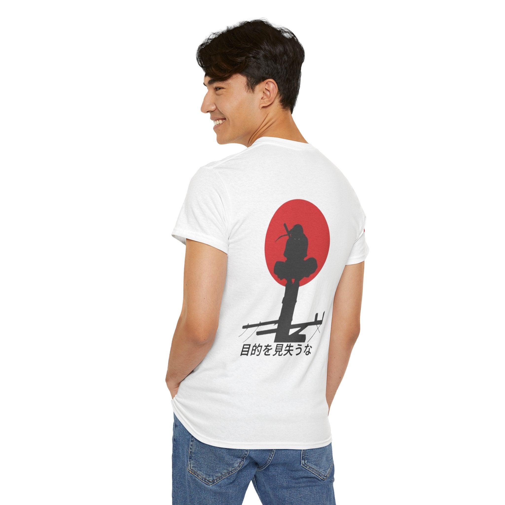 Unisex Heavy Cotton Tee - Itachi's Red Moon (Design On Back) - Yukan Iconic