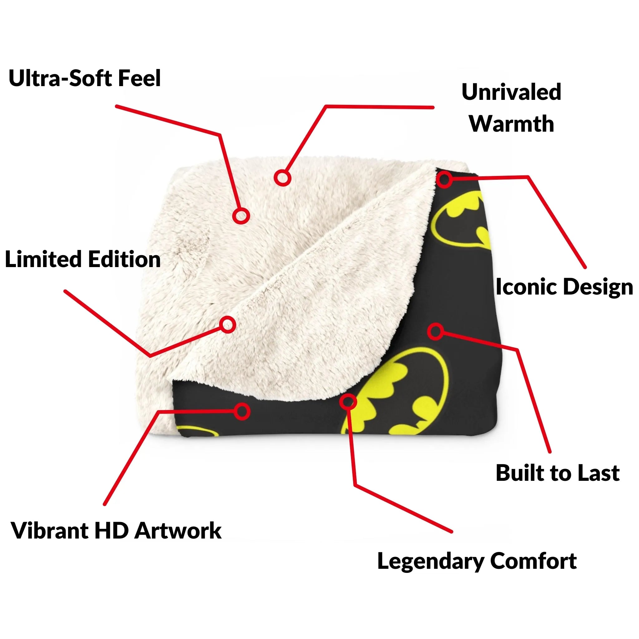 Ultra-Plush Warm Blanket | DC Comics - The Bat | Vintage Style