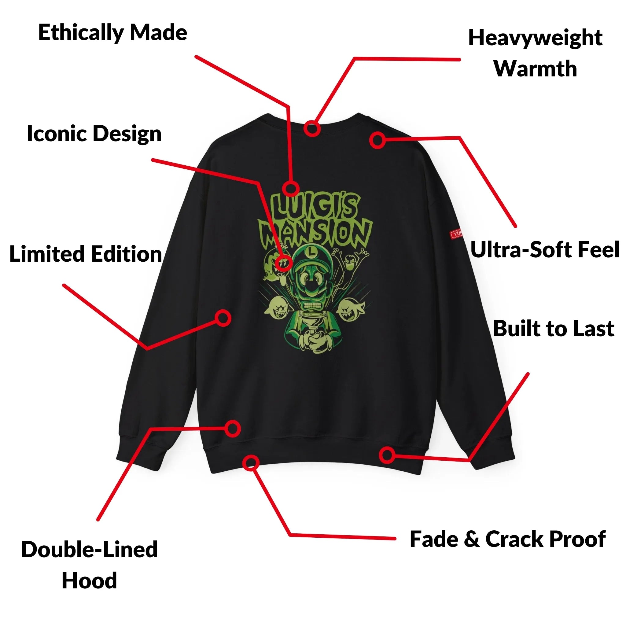 Sweatshirt | Luigi's Mansion - Green Mansion | Exclusive Drop - Yukan Iconic