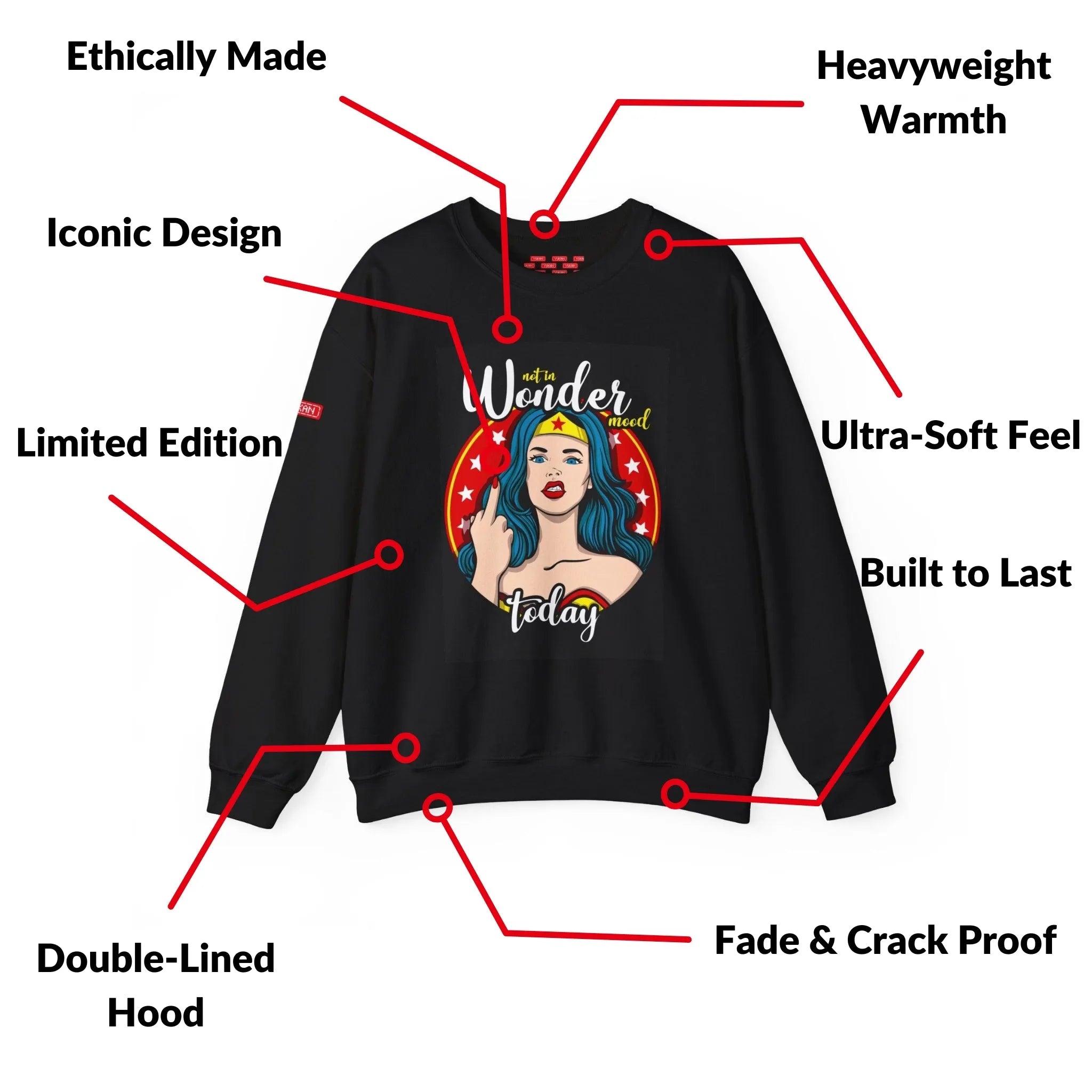 Sweatshirt | DC Comics - Moody Woman | Exclusive Drop - Yukan Iconic