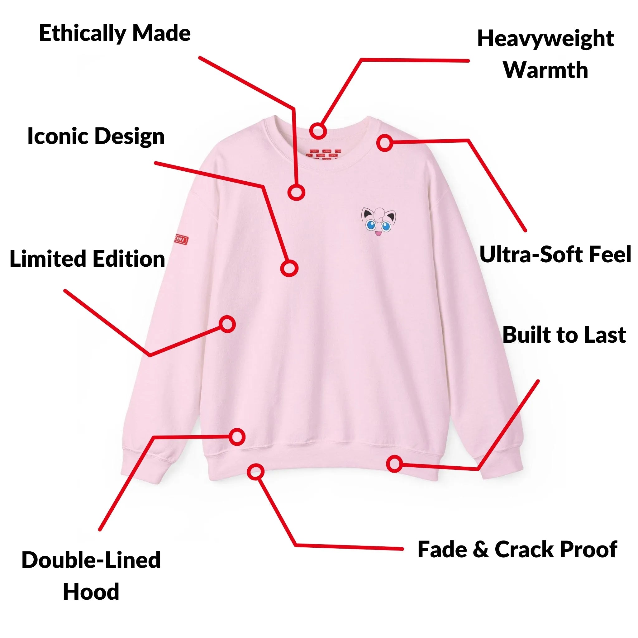 Sweatshirt | Pokemon - Jinglypuff Pink Face | Collector's Edition - Yukan Iconic